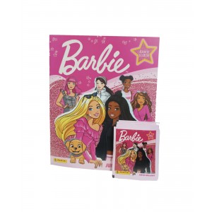 Combo 20 sobres de Figuritas + álbum Barbie Juntas brillamos