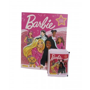 Combo 50 sobres de Figuritas + álbum Barbie Juntas brillamos