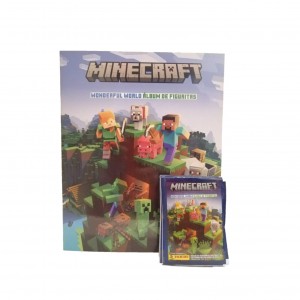 Combo 20 sobres de Figuritas + álbum Minecraft