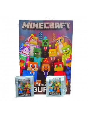 Combo álbum Minecraft + todas las figuritas a pegar