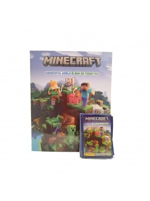 Combo 20 sobres de Figuritas + álbum Minecraft