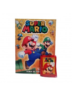Combo 20 sobres de Figuritas + álbum Súper Mario