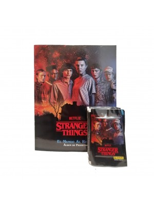 Combo 50 sobres de figuritas más álbum Stranger Things Netflix